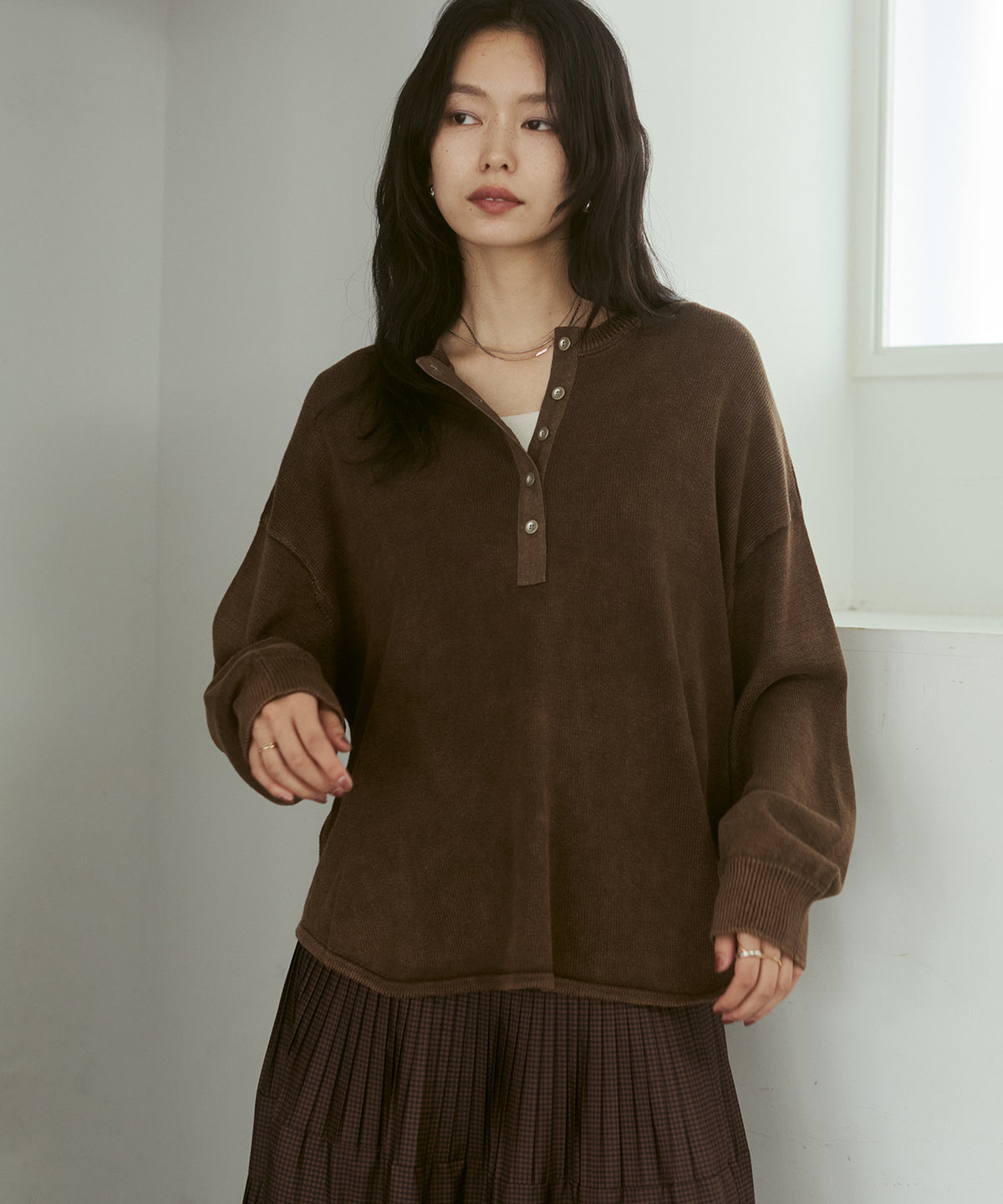 VINTAGE-STYLE HENLEY-NECK TOPS