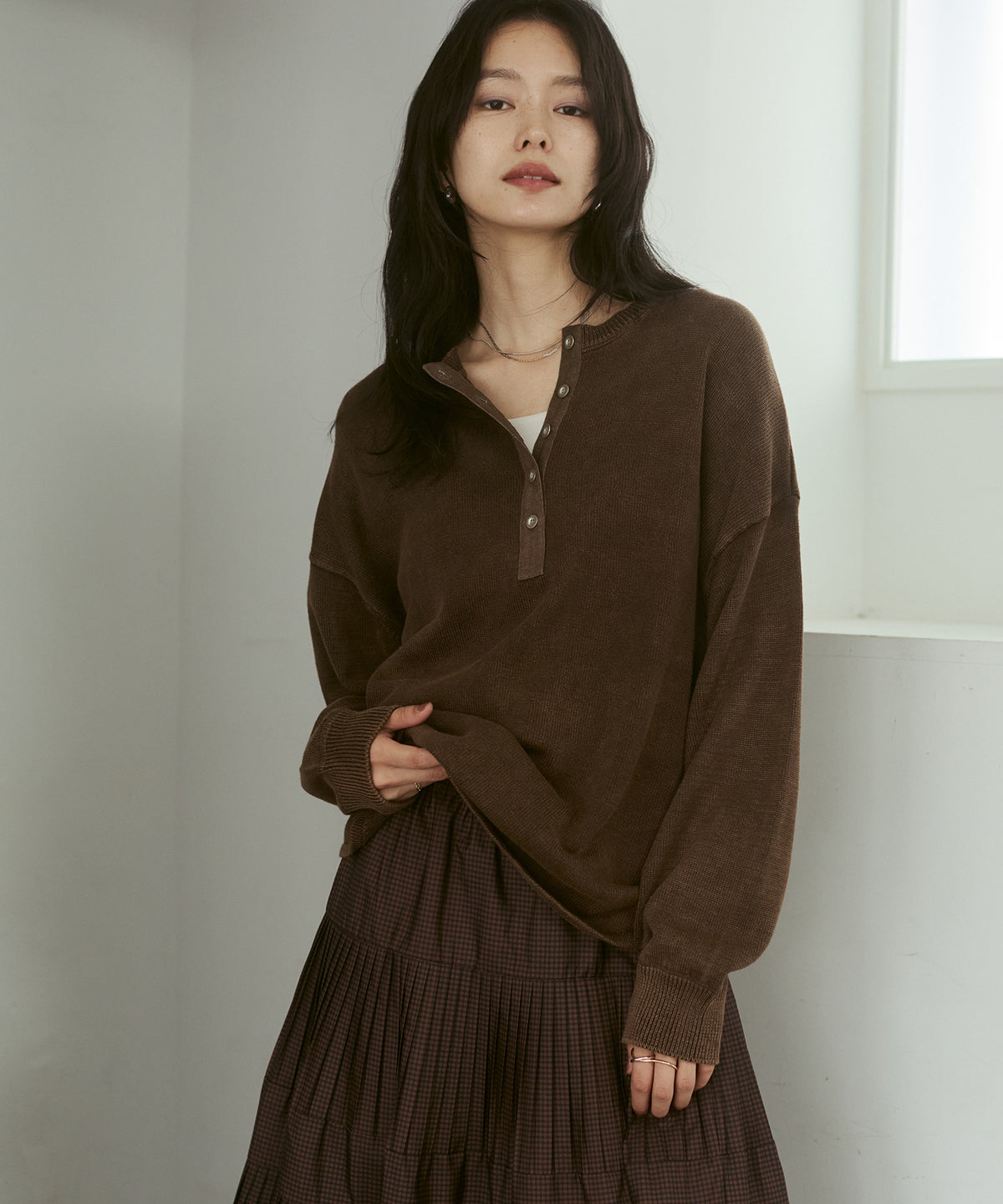 VINTAGE-STYLE HENLEY-NECK TOPS