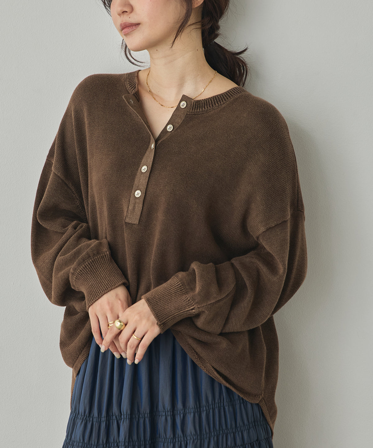 VINTAGE-STYLE HENLEY-NECK TOPS