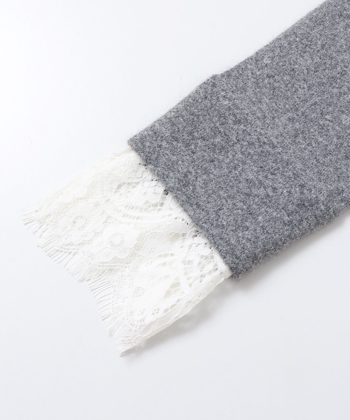 CASHMERE-TOUCH LACE-INLAID KNIT