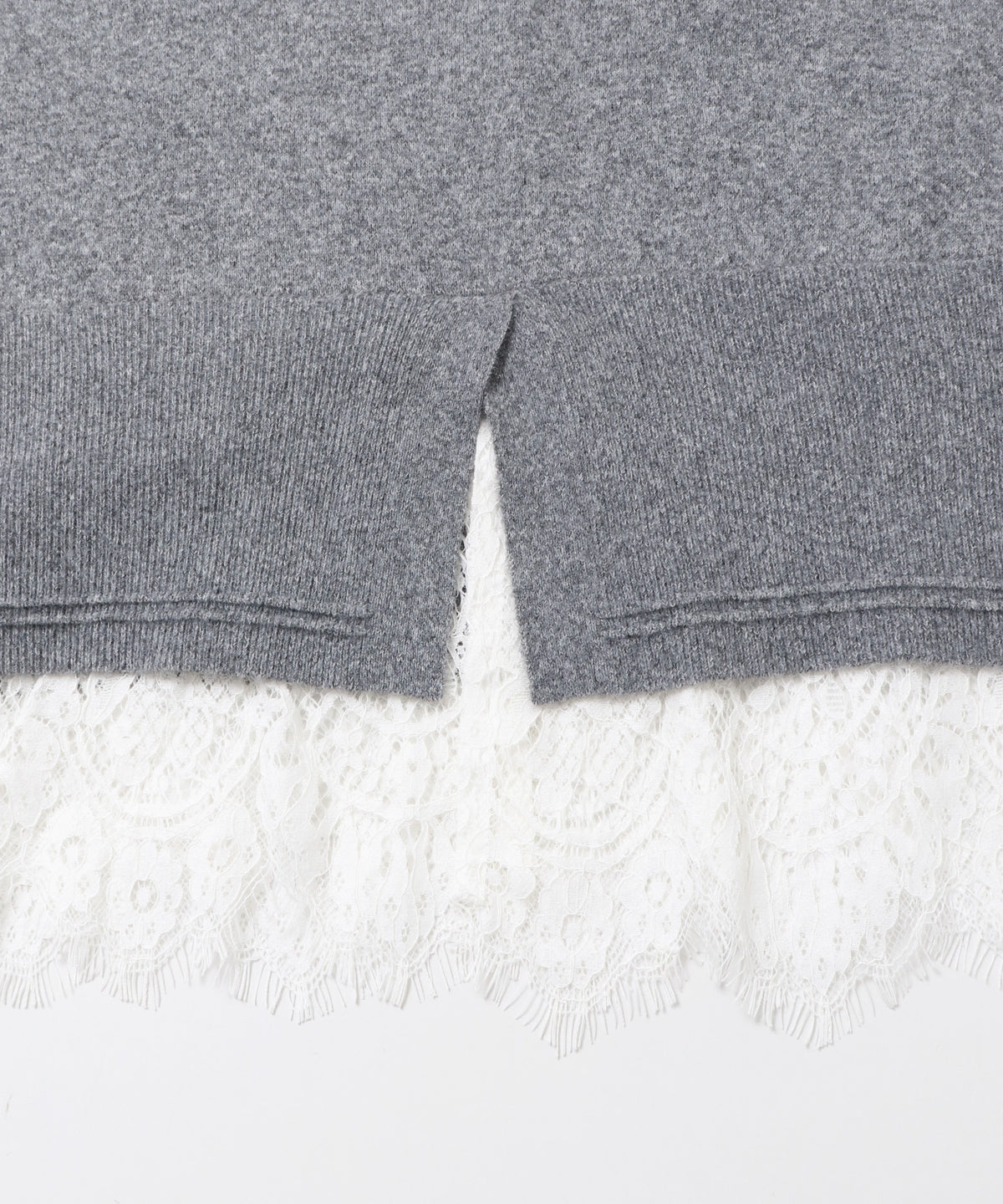 CASHMERE-TOUCH LACE-INLAID KNIT