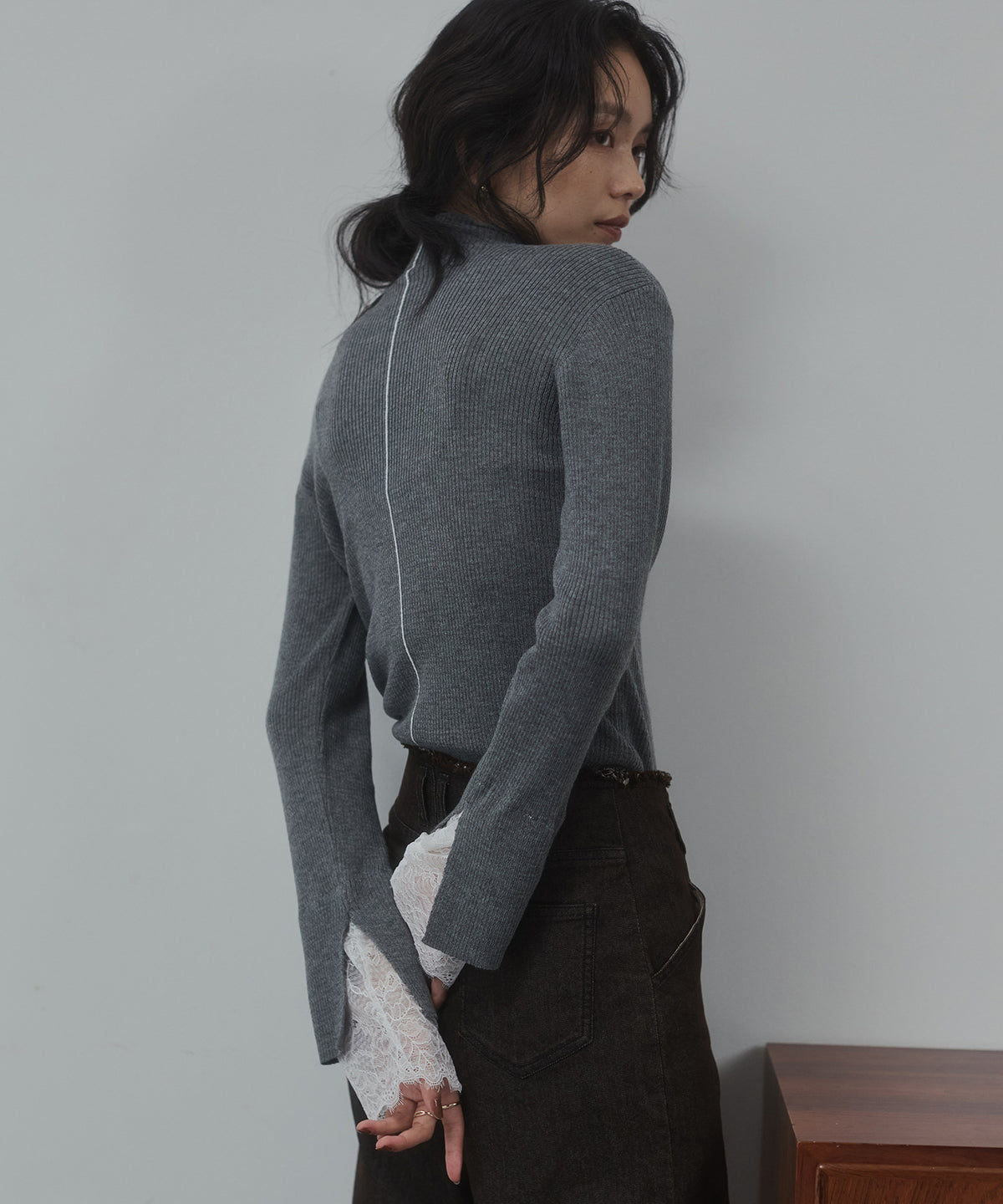 LACE-TRIMMED DOCKING KNIT
