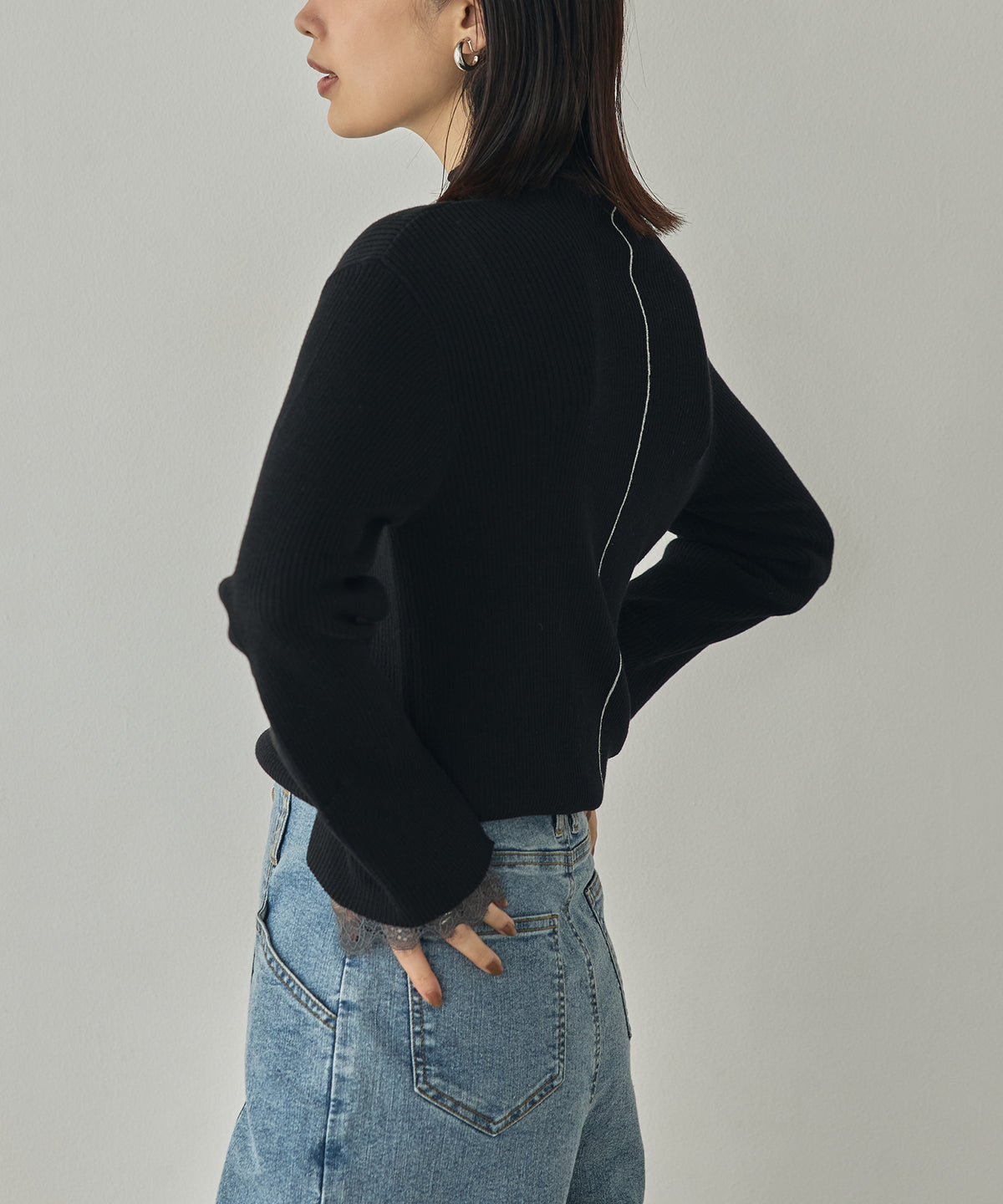LACE-TRIMMED DOCKING KNIT