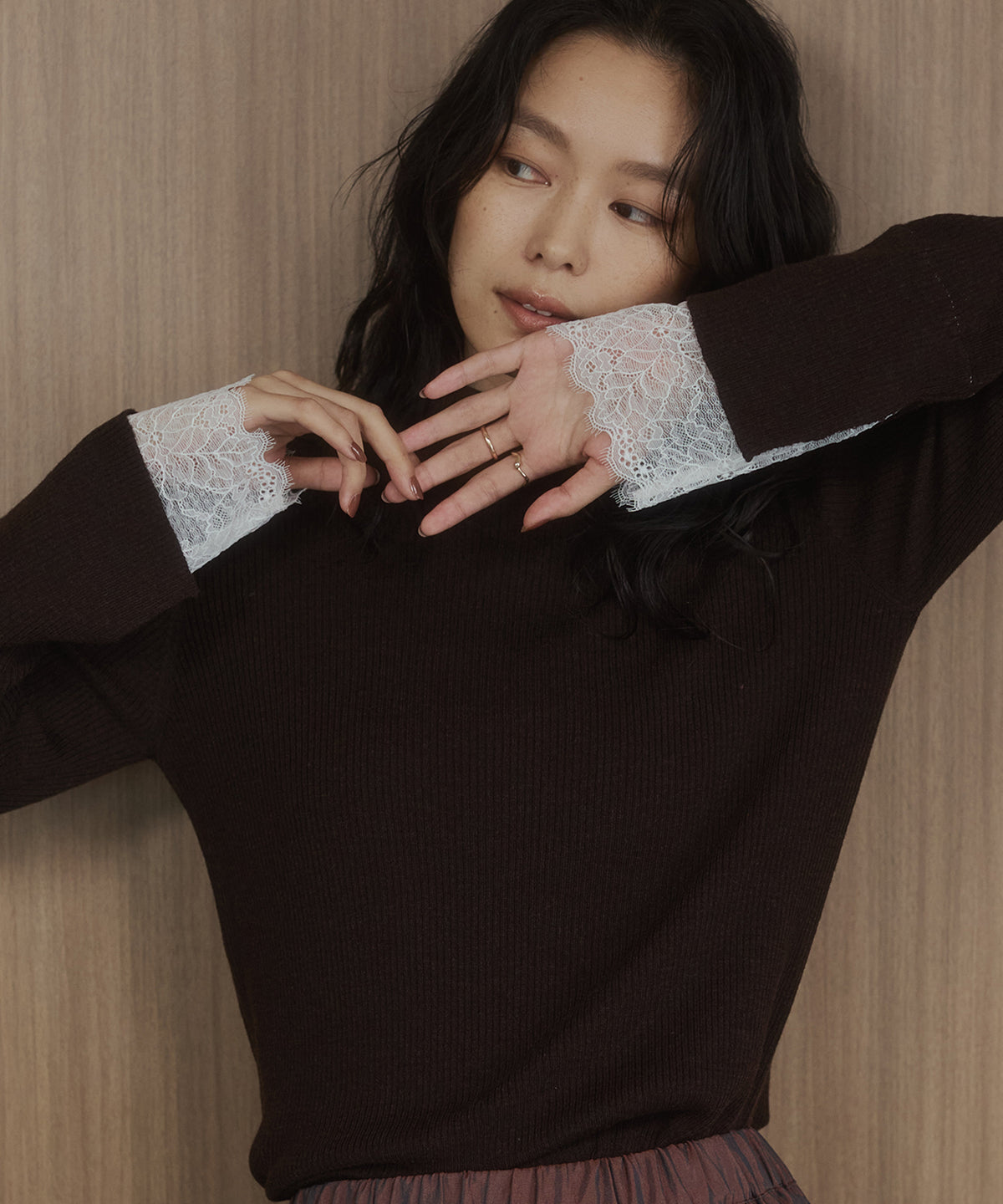 LACE-TRIMMED DOCKING KNIT