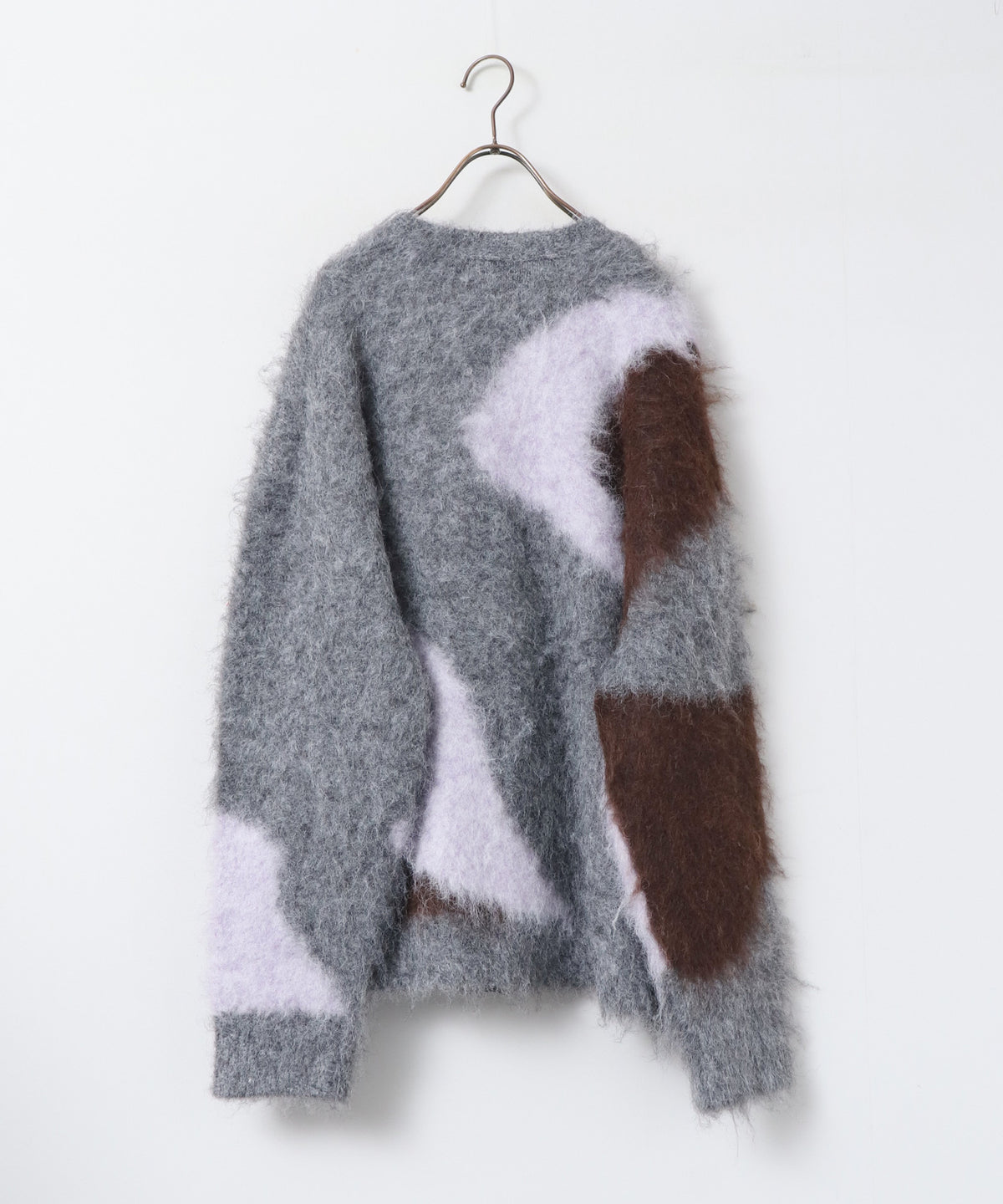 NUANCE-PATTERNED BLOCK KNIT CARDIGAN