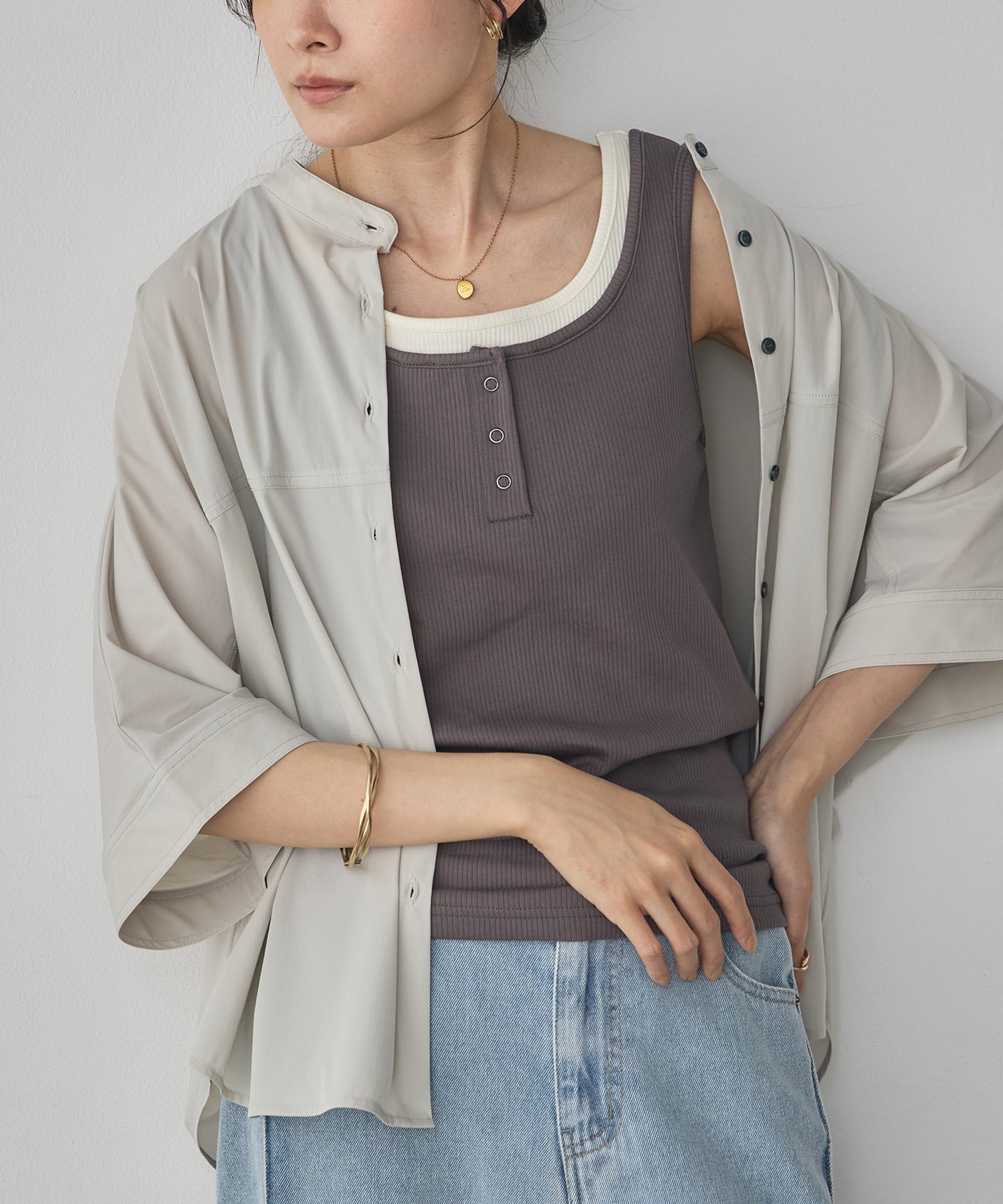 LAYERED RIBBED TANK TOP