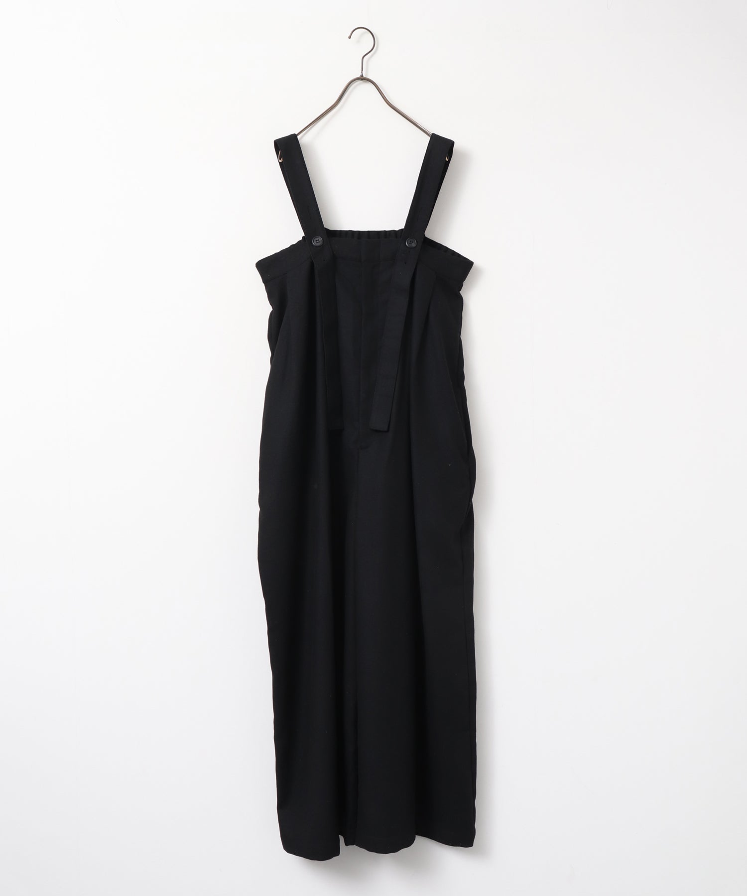 ウール混 ワイドサロペット