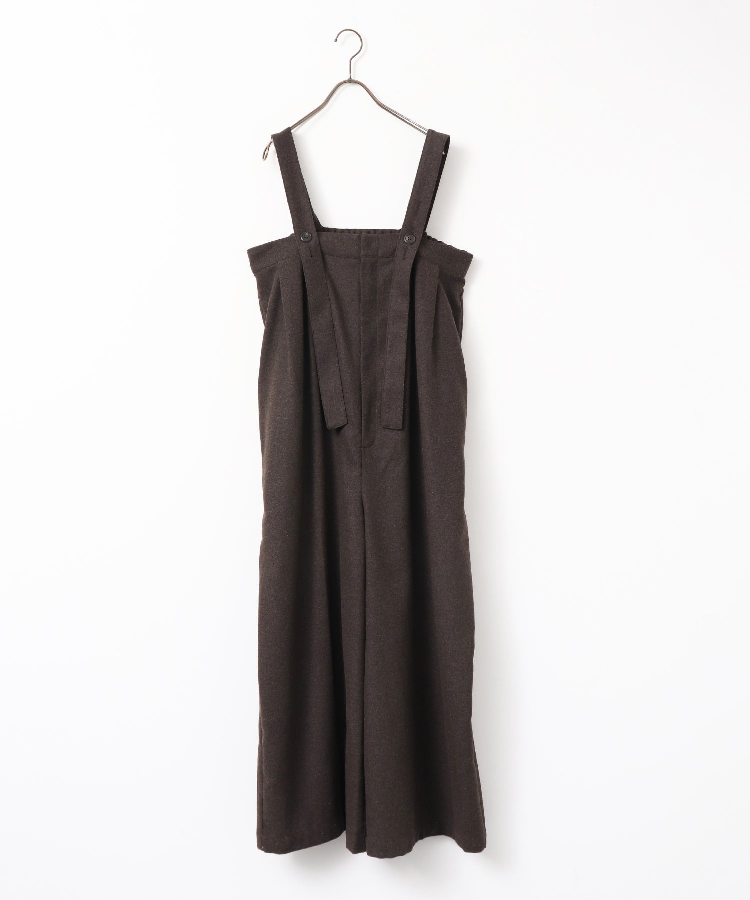 ウール混 ワイドサロペット