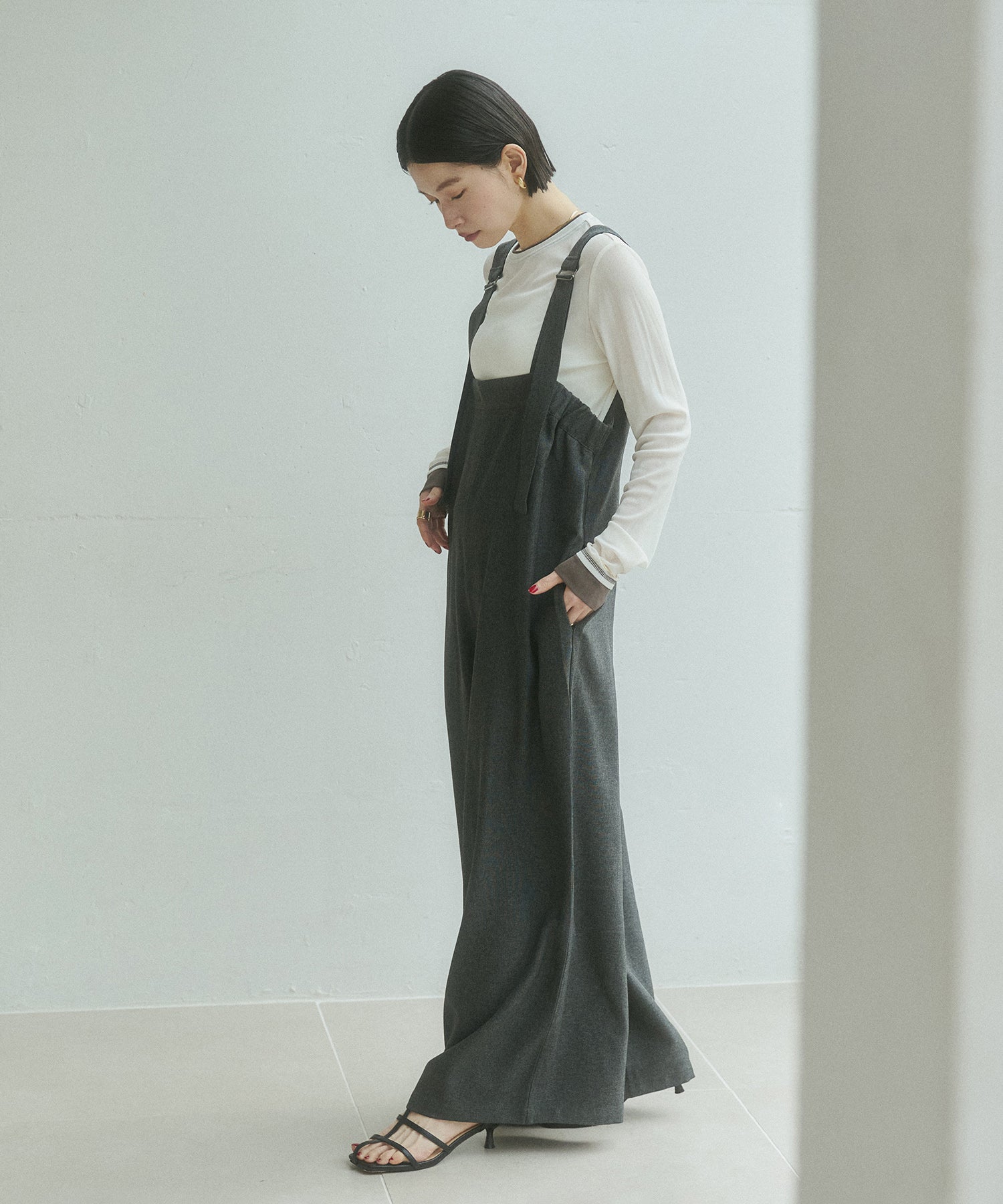 杢調 前後2WAY サロペット