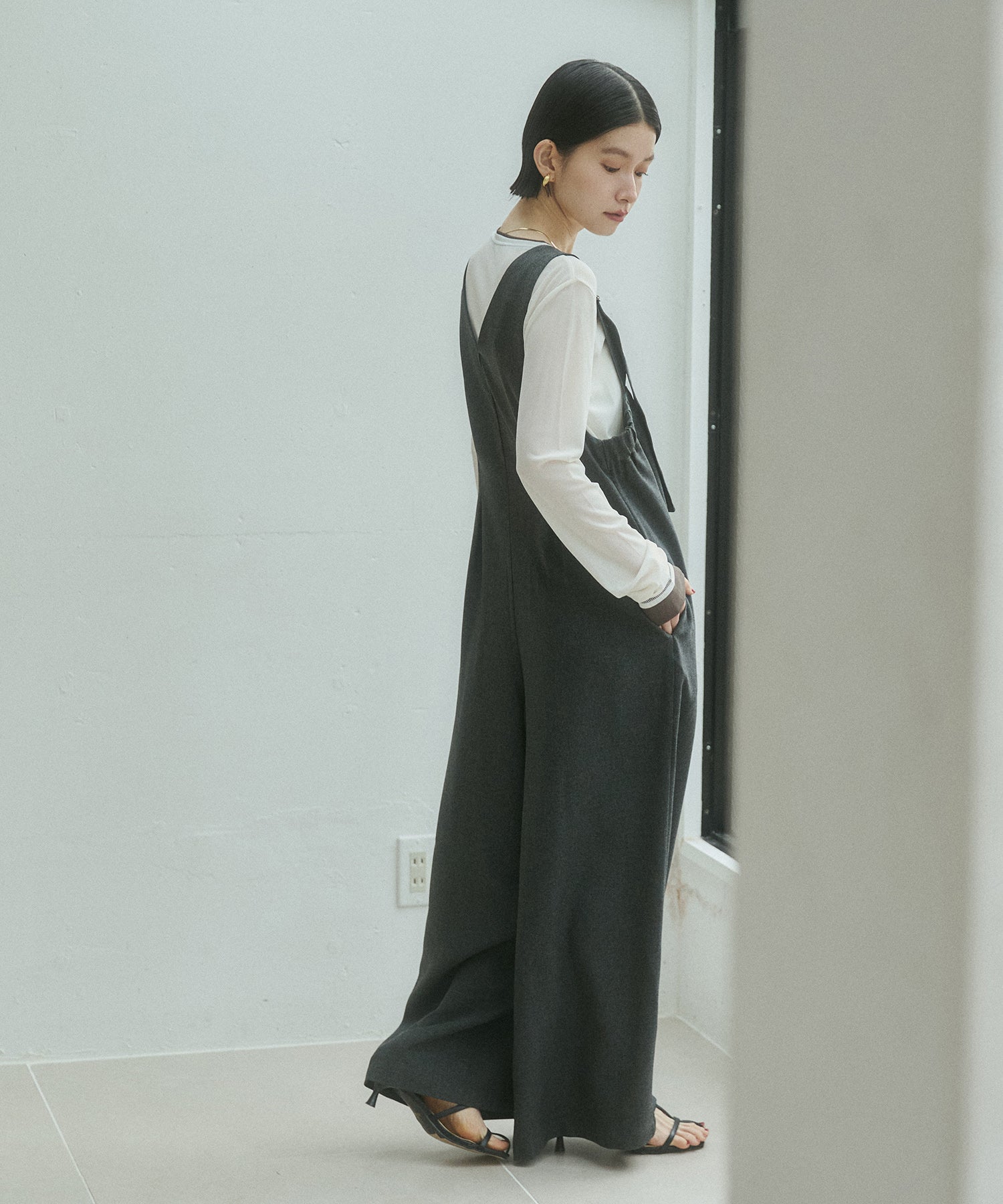 杢調 前後2WAY サロペット