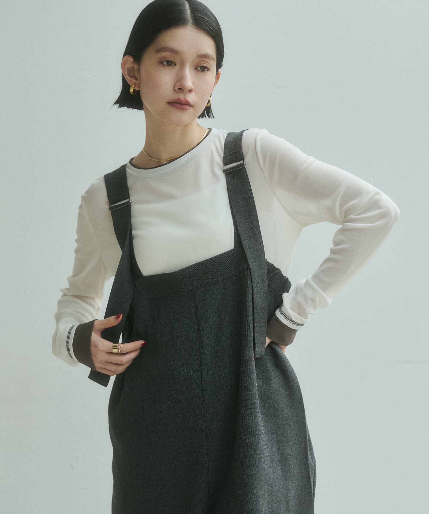 杢調 前後2WAY サロペット