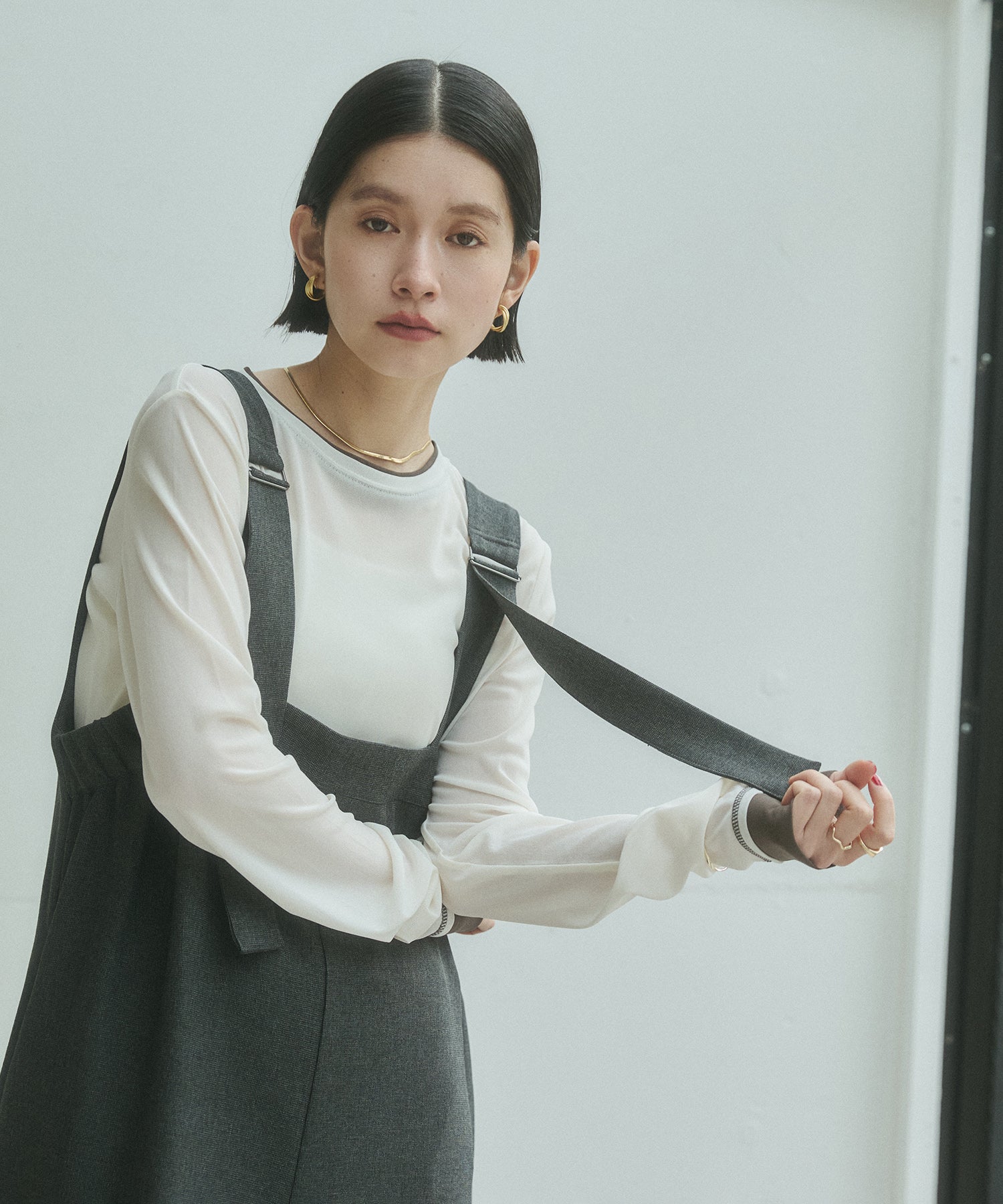 杢調 前後2WAY サロペット