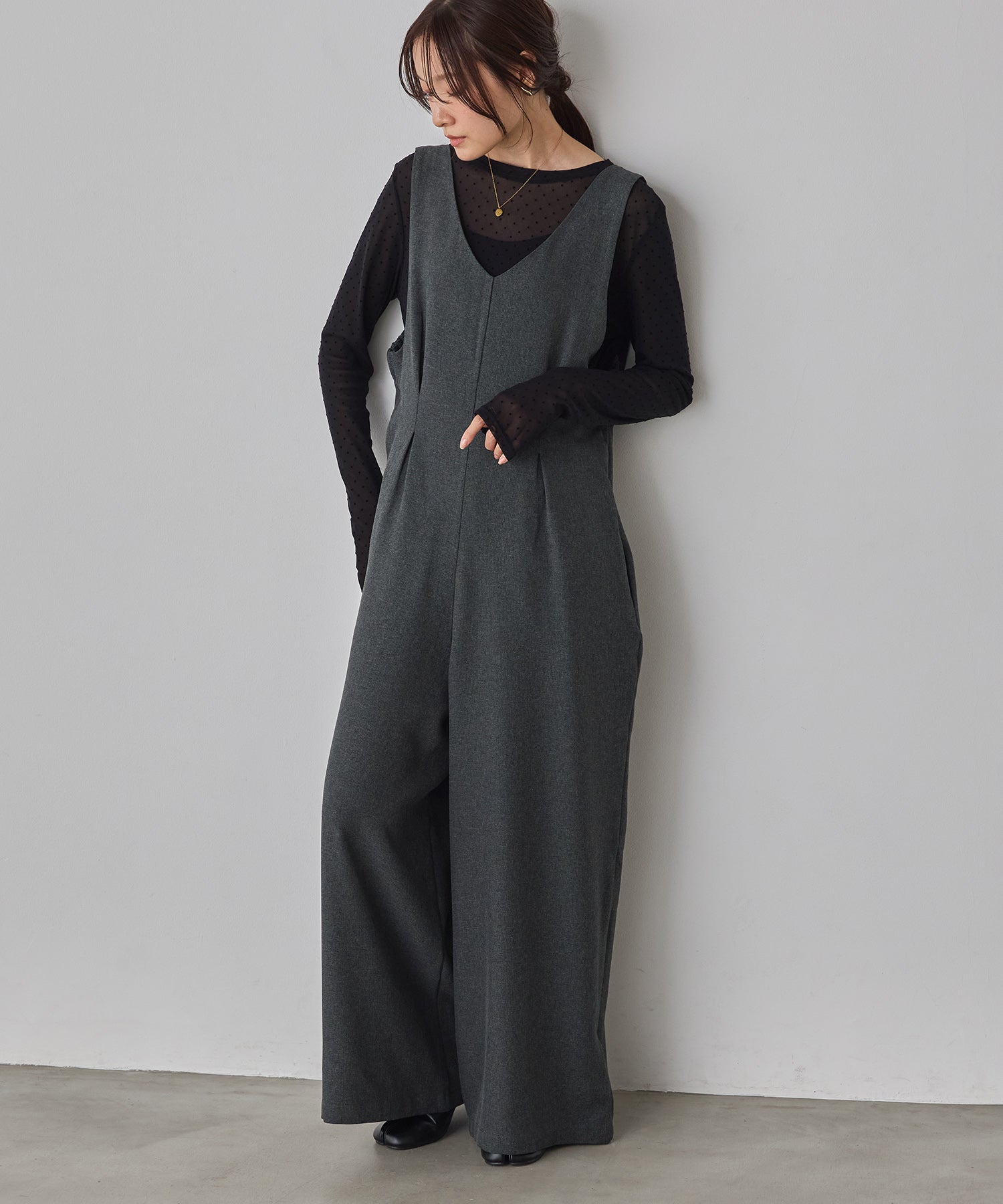 杢調 前後2WAY サロペット