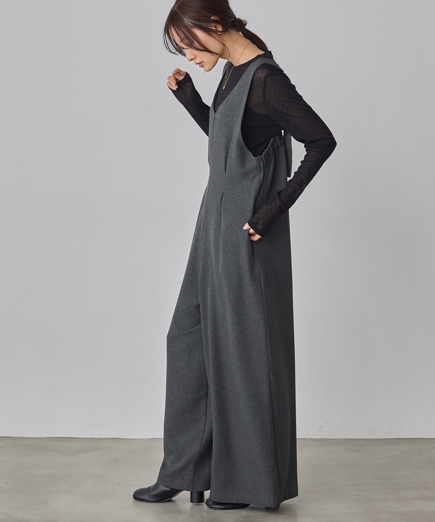 杢調 前後2WAY サロペット