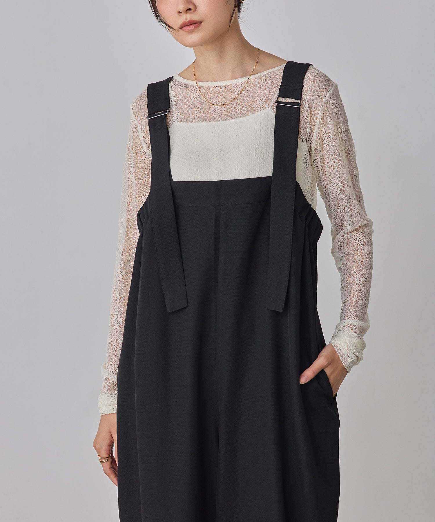 杢調 前後2WAY サロペット