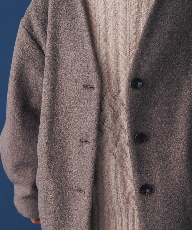 ウールライクミディアムコート l 真冬 防寒 コクーン型 シンプル 重ね着 オーバーサイズ あったかポケット