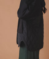 フードパーカージップブルゾン | 秋冬 リラックス ダンボール キルティング素材 カジュアル 大きめサイズ  長袖