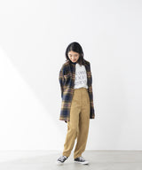 チェック柄 ビッグシルエット長袖シャツ
