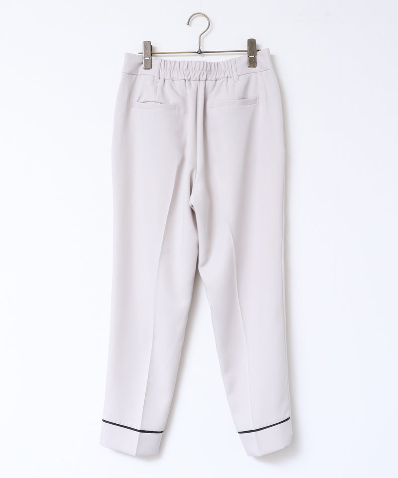 無地 ストレッチ ステップヘムテーパードパンツ セレモニー