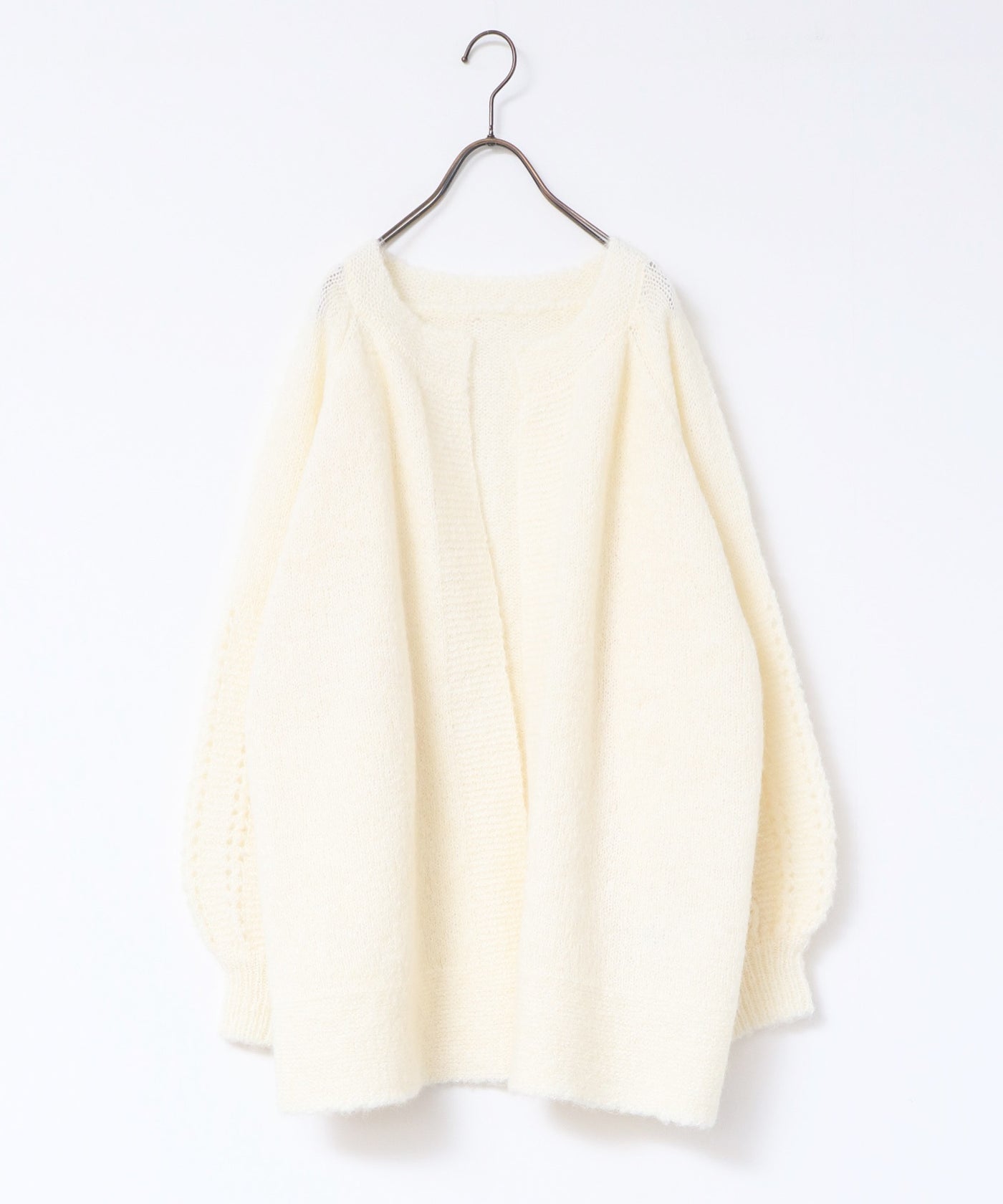 トッパーニットカーディガン | 秋冬 長袖 オーバーサイズ 透かし編み ワンマイルウェア – hunch