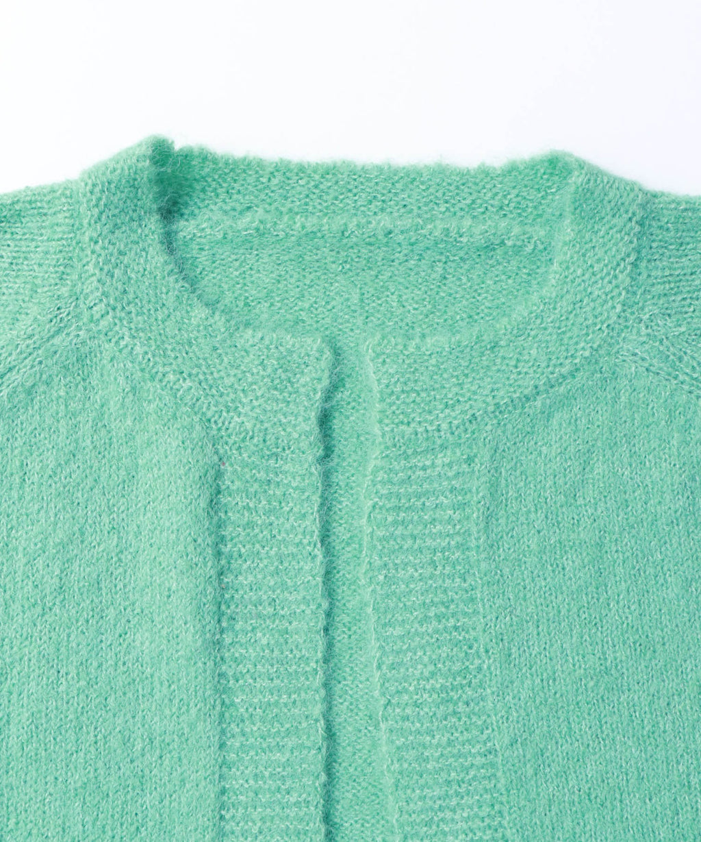 トッパーニットカーディガン | 秋冬 長袖 オーバーサイズ 透かし編み 