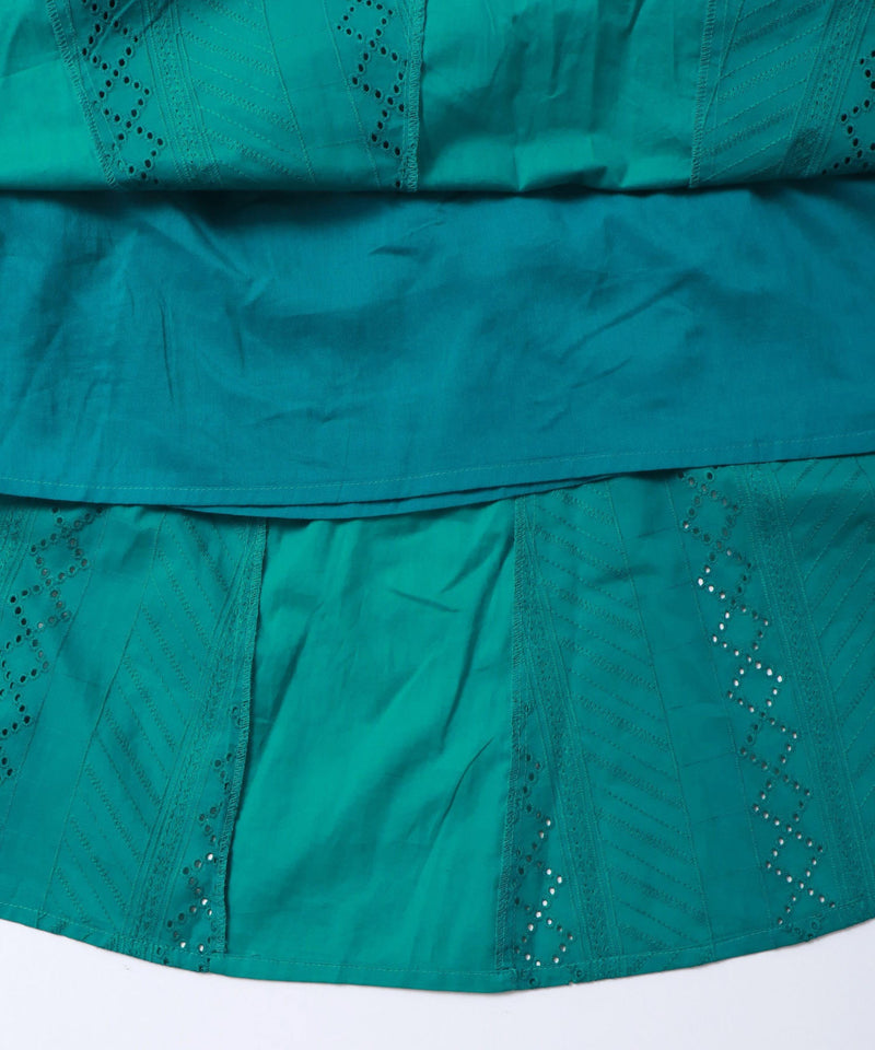 【MADE IN INDIA】刺繍入りふんわりフレアロングスカート