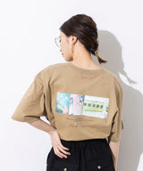 ロゴ&フォトプリント半袖Tシャツ