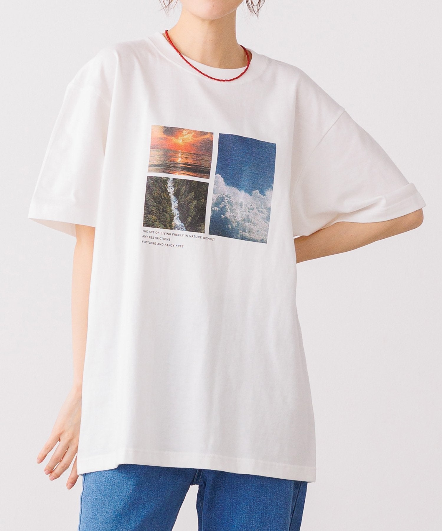 フォトプリント入りオーバーサイズTシャツ