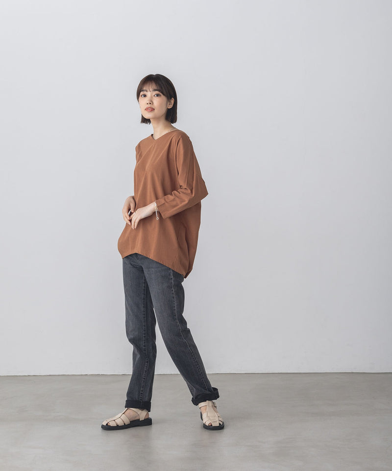 無地 ドルマンプルオーバー カットソー Tシャツ