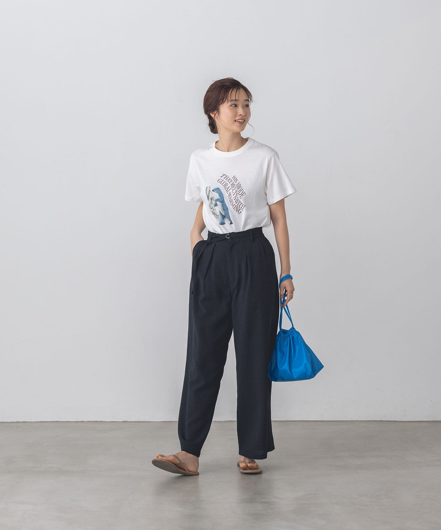 無地 ベーシック アニマルプリント Tシャツ カットソー