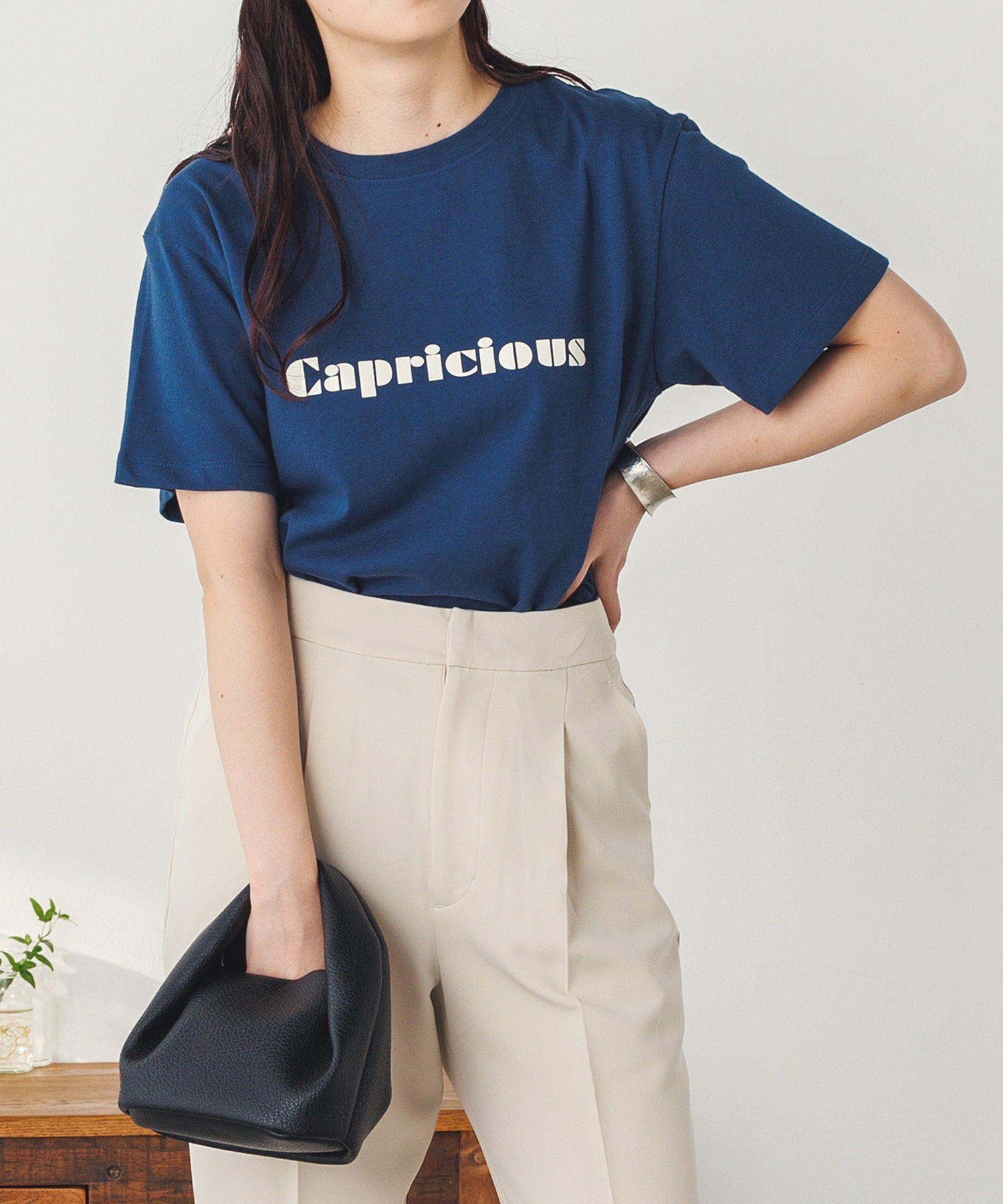 無地 ツヤプリントロゴ 半袖Tシャツ