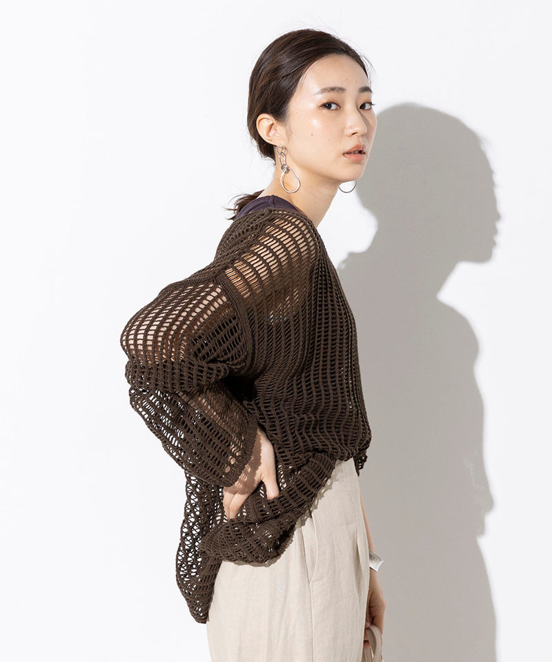 前後2WAY メッシュニット プルオーバー