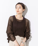 前後2WAY メッシュニット プルオーバー