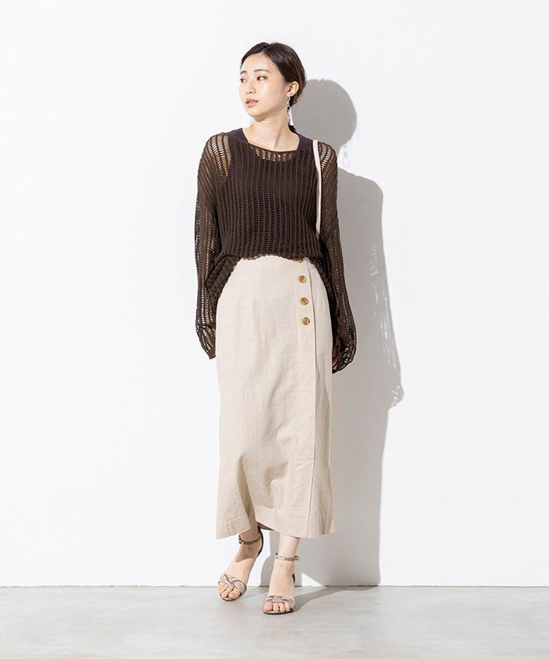 前後2WAY メッシュニット プルオーバー