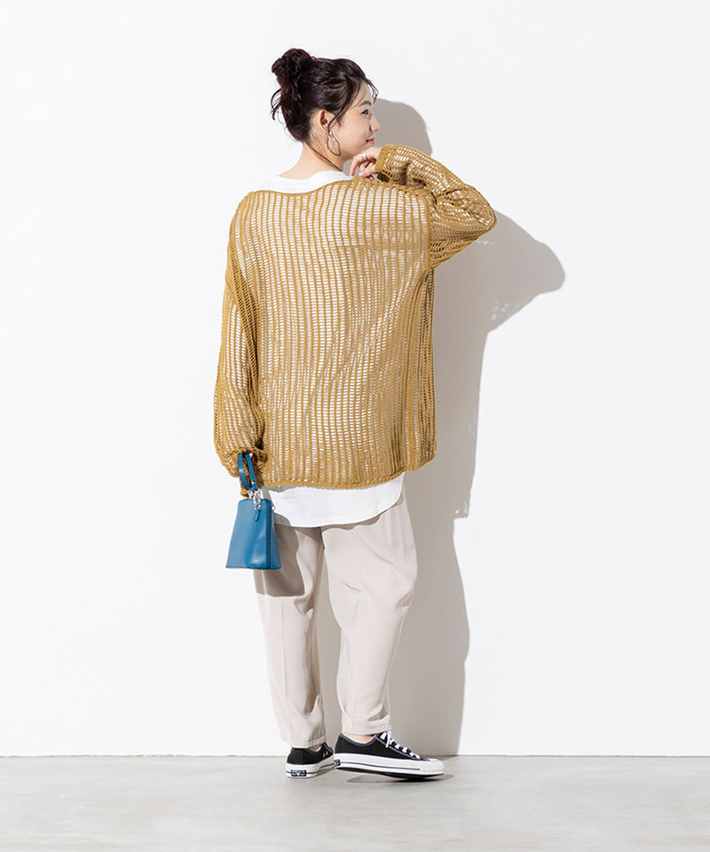 前後2WAY メッシュニット プルオーバー